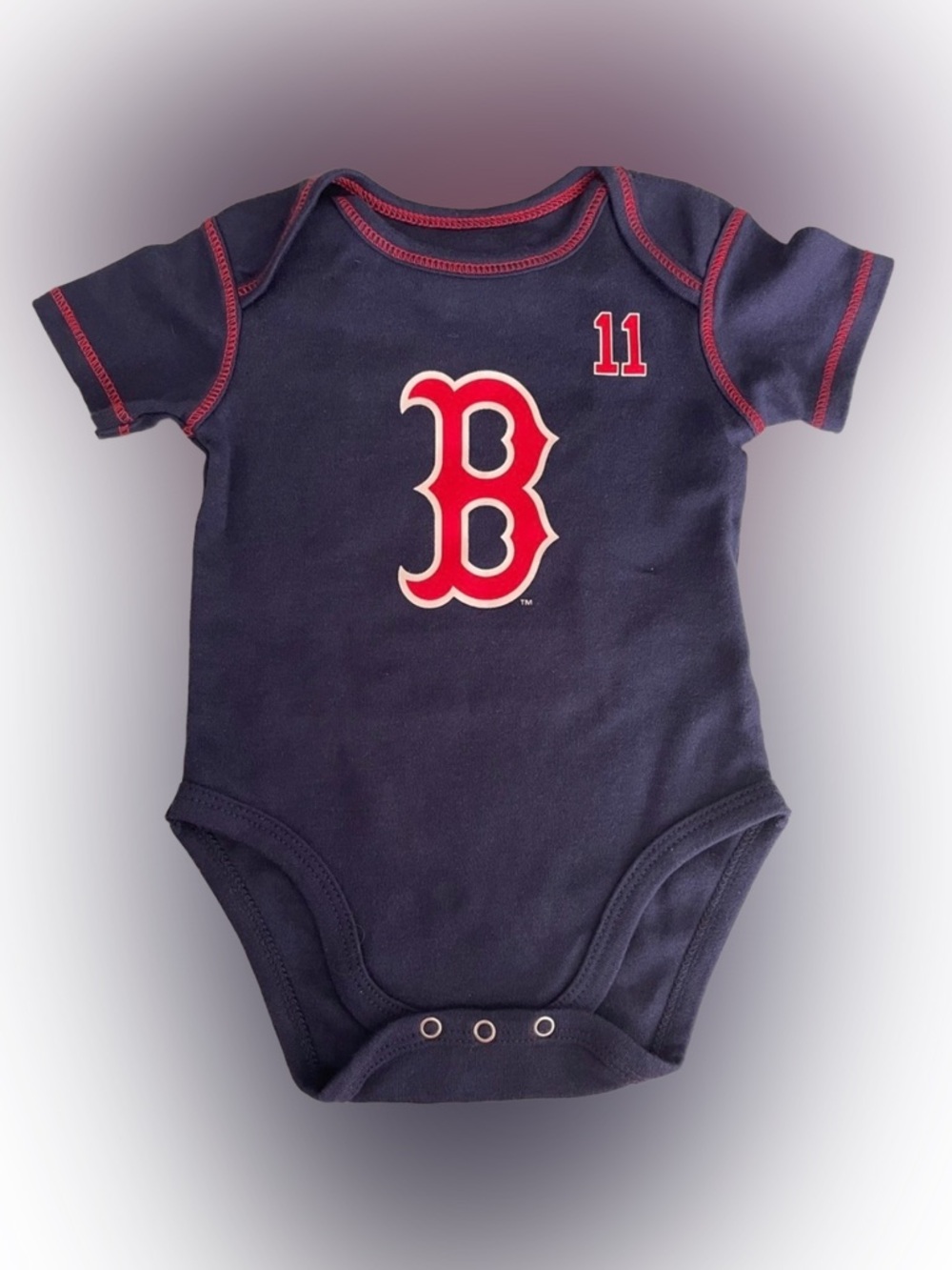 NWOT MLB Boston Red Sox Rafael Devers #11 Navy Blue Baby Onesie Size 0-3 Months